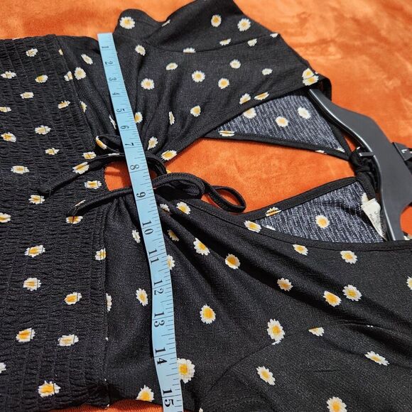 Jolie and Joy Summer Dress Size Large Black Floral Open Back New - Picture 7 of 12